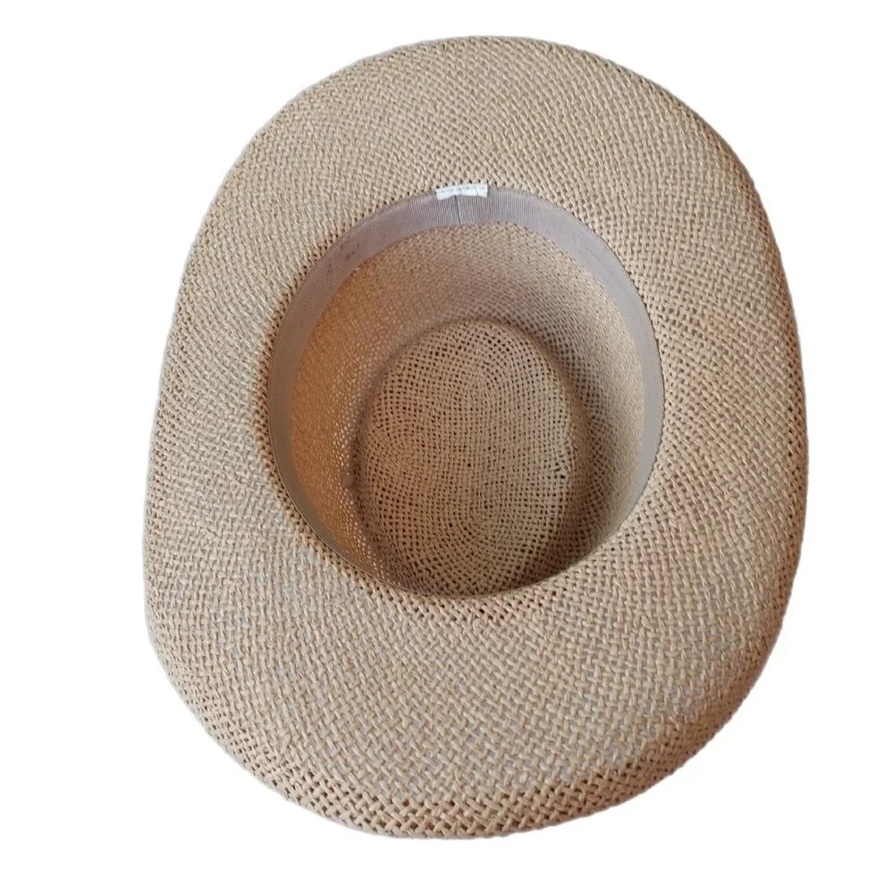 Coastal Cowgirl Hat Belt Sliver Eagle Details Summer Straw Head Diameter Size 22 - Picture 9 of 13